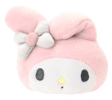 pastel pink and white classic my melody head plush